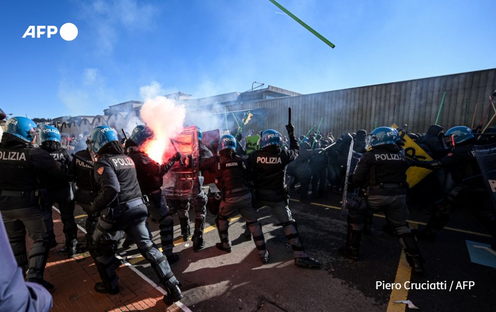 AFP picture by Piero Cruciatti - Riot in Vicence, Italy 2024