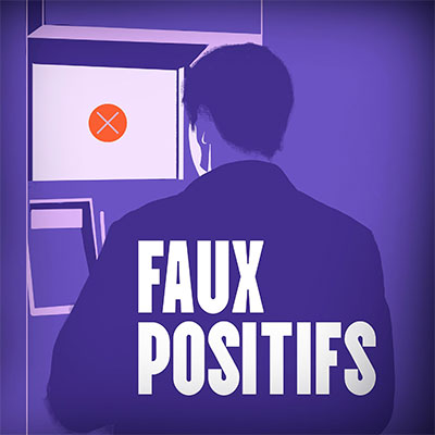 affiche du podcast "faux positifs" de l'AFP Audio et Algorithm Watch