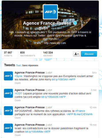 L’AFP lance deux comptes officiels sur Twitter