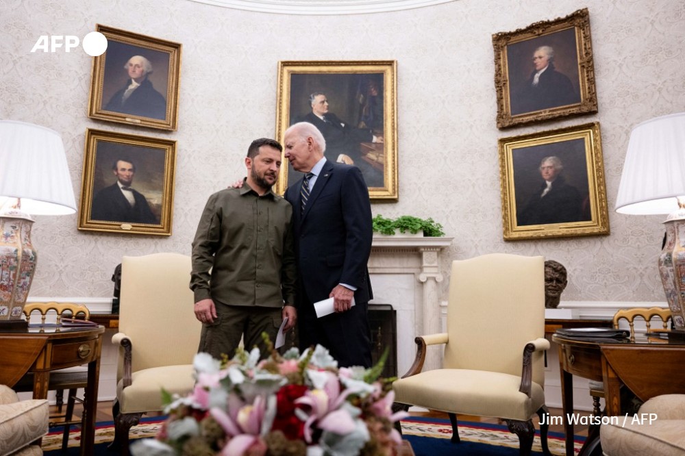 Joe Biden rencontre Volodymyr Zelenskyy dans le bureau ovale de la Maison Blanche à Washington, le 21 septembre 2023.